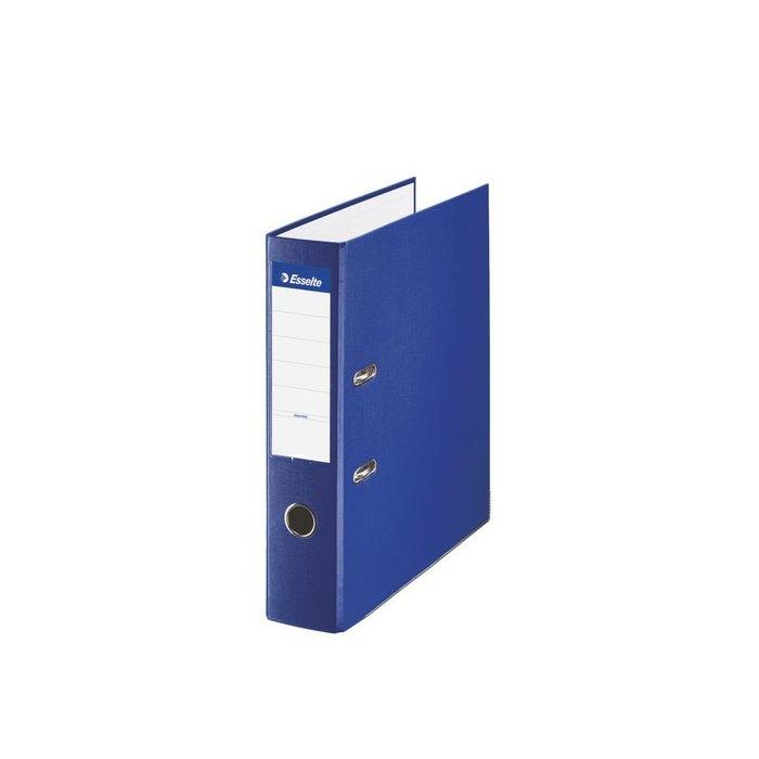 Esselte Archivador de Palanca Folio Cartón Forrado PVC Lomo 75mm 2 Anillas Azul con Rado
