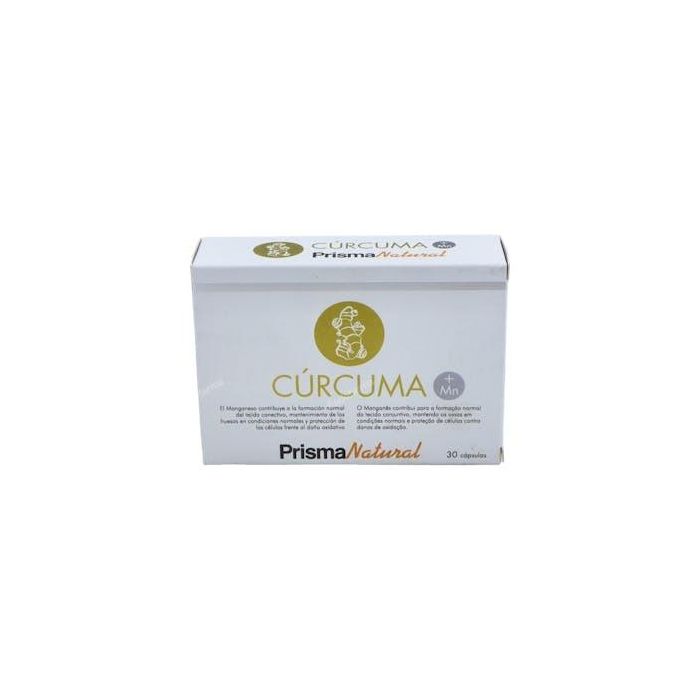 PRISMA NATURAL Cúrcuma + Manganeso 30 Cápsulas. Huesos sanos y protección celular antioxidante.