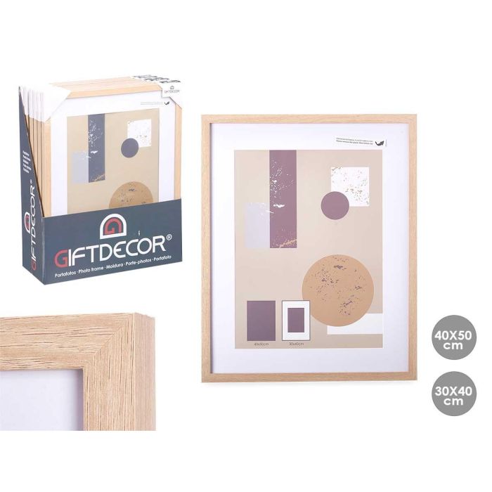 Portafoto de pared madera con paspartú 30x40 cm natural - Giftdecor (6 Unidades) Portafoto de pared madera con paspartú 30x40 cm natural - Giftdecor (6 Unidades)