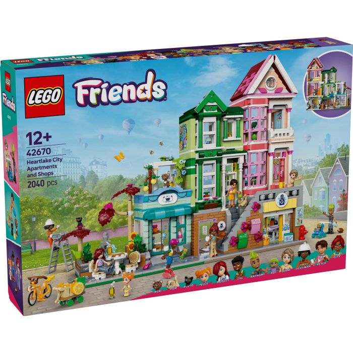 LEGO 42670 Friends Apartamentos y tiendas de Heartlake City Juego creativo para niñas 6