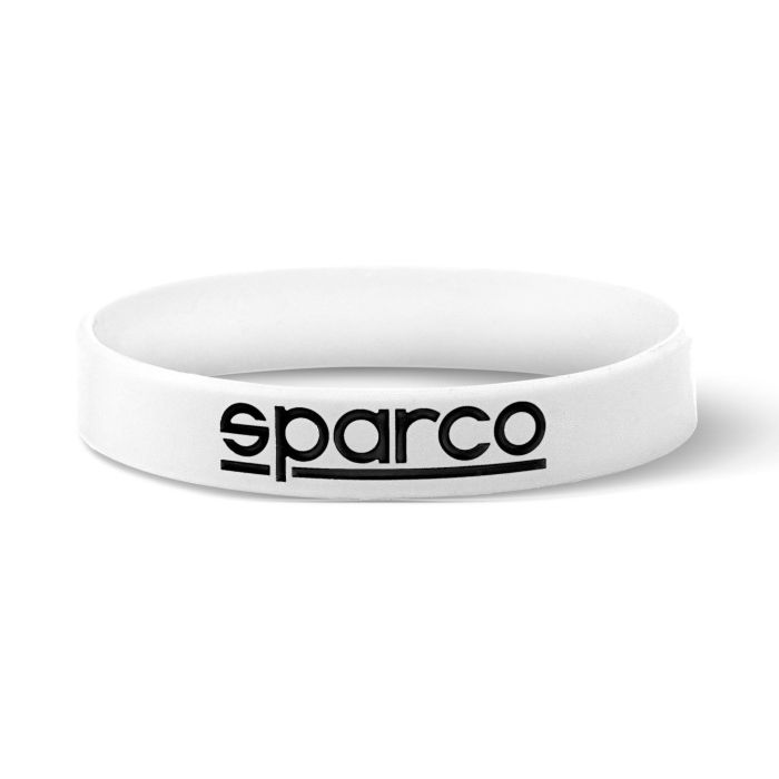 Sparco S099093BI Pulsera de Goma de Silicona con Logotipo Blanco