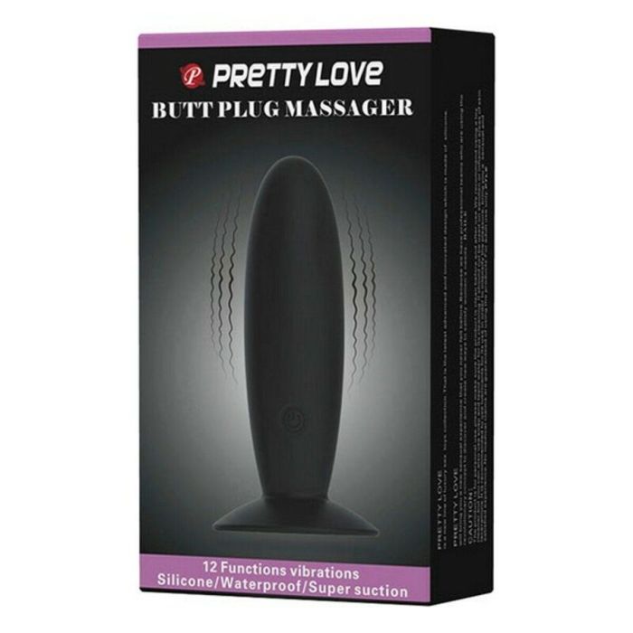 Plug Vibrador Anal Pretty Love Silicona Ventosa Negro 1 Plug Vibrador Anal Pretty Love Silicona Ventosa Negro 1