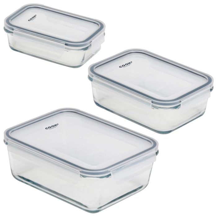 Cook Concept Juego de 3 Herméticos Horno Cristal con tapa 1,8L 0,8L 0,35L 0 Cook Concept Juego de 3 Herméticos Horno Cristal con tapa 1,8L 0,8L 0,35L 0