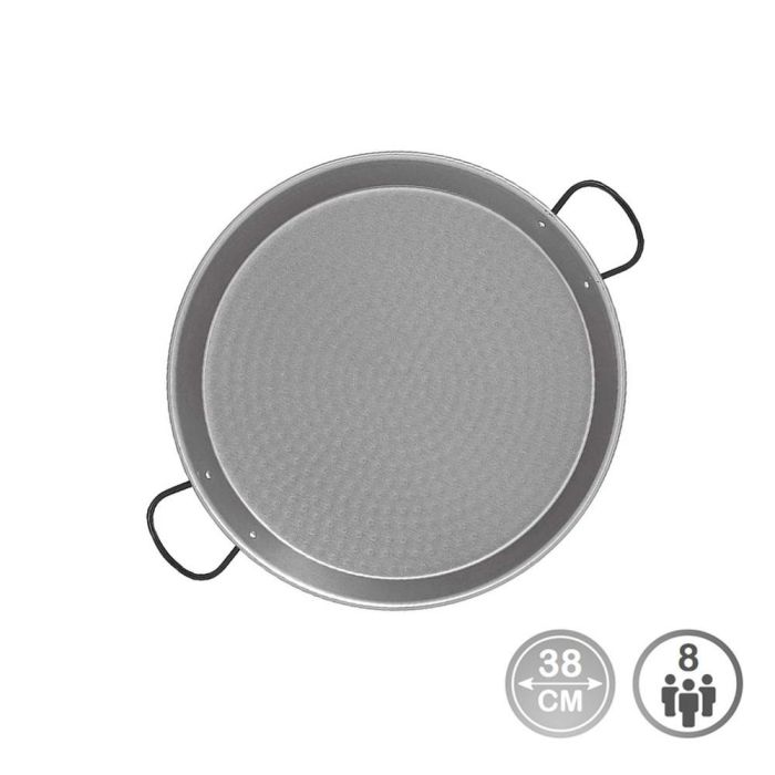 Vaello Paellera de acero pulido Ø38 cm para inducción, vitrocerámica, gas y eléctrica, 8 personas Vaello Paellera de acero pulido Ø38 cm para inducción, vitrocerámica, gas y eléctrica, 8 personas