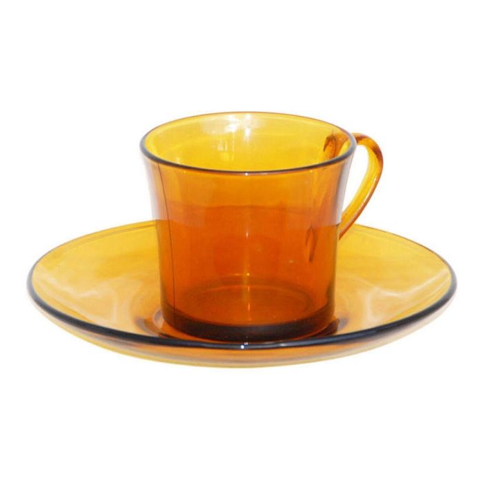 Taza con Plato Duralex 9006DS12A0111 Ambar 180 ml (6 Piezas) (6 Unidades) 1