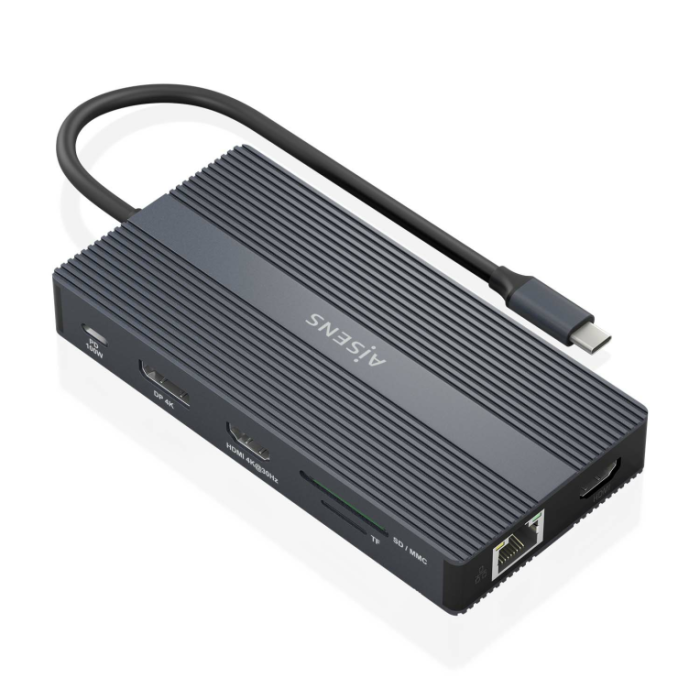 Docking USB Tipo-C Aisens ASUC-12P017-GR/ 2xHDMI/ 4xUSB/ 1xUSB Tipo-C/ 1xRJ45/ 1xDisplayPort/ 1xLector Tarjetas/ 1xUSB Tipo-C PD/ Gris Docking USB Tipo-C Aisens ASUC-12P017-GR/ 2xHDMI/ 4xUSB/ 1xUSB Tipo-C/ 1xRJ45/ 1xDisplayPort/ 1xLector Tarjetas/ 1xUSB Tipo-C PD/ Gris