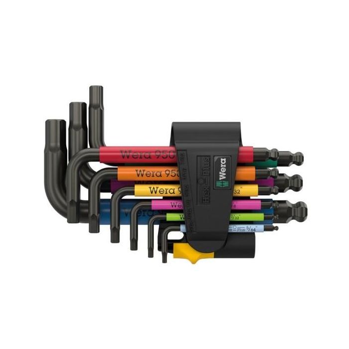 Wera 950/9 Hex-Plus Multicolour Imp Juego llaves allen Imperial 9 piezas con estuche 1/4, 1/8, 3/16, 3/8, 3/32, 5/16, 5/32, 5/64, 7/32"