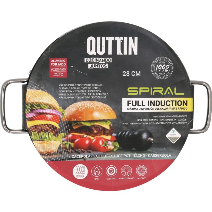 Quttin Cacerola de aluminio forjado con inducción espiral, 28 cm (2 Unidades) 3