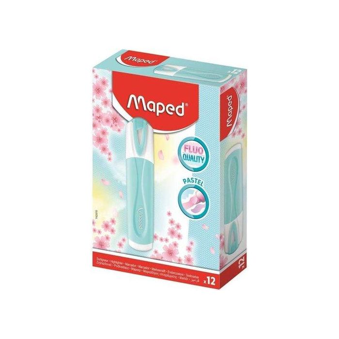 Marcador Fluor Maped Fluo Peps Classic Pastel Azul 12 unidades