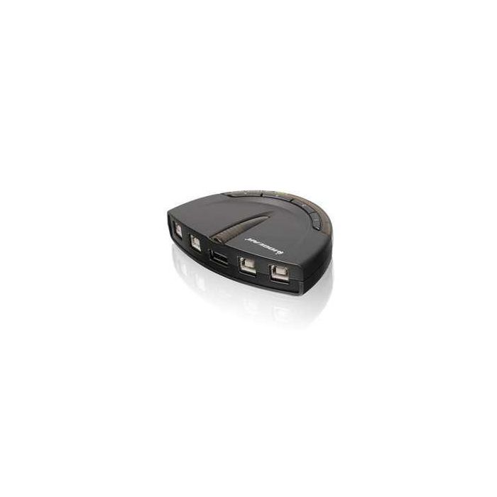 IOGEAR Conmutador Automático USB 2.0 de 4 Puertos, 480Mbps para Compartir Impresora y Dispositivos USB