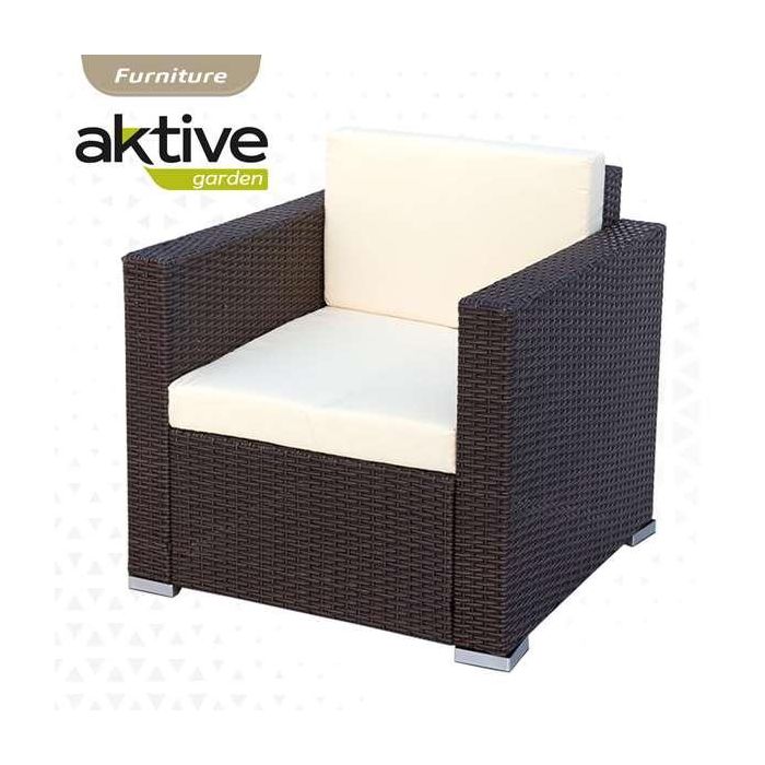 Conjunto de sofá (128x72 cm) + 2 sillones (71x72 cm) + mesa (80x50x32 cm) aktive 7 Conjunto de sofá (128x72 cm) + 2 sillones (71x72 cm) + mesa (80x50x32 cm) aktive 7
