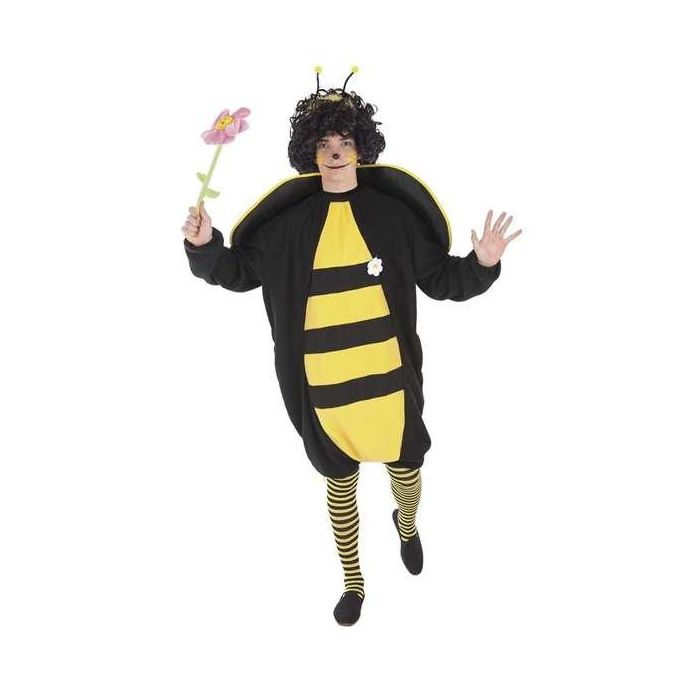 Creaciones Llopis Disfraz Adulto Abejorro Loco - Incluye mono, calcetines, antenas y flor - Talla XL Creaciones Llopis Disfraz Adulto Abejorro Loco - Incluye mono, calcetines, antenas y flor - Talla XL