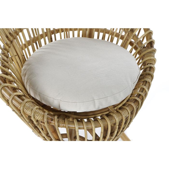 DKD Home Decor Sillón Balines Natural Blanco Ratan Algodón 76 x 65 x 85 cm Con Cojín 1 DKD Home Decor Sillón Balines Natural Blanco Ratan Algodón 76 x 65 x 85 cm Con Cojín 1