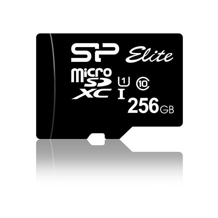 Tarjeta de Memoria Micro SD con Adaptador Silicon Power Elite Negro 256 GB UHS-I 0 Tarjeta de Memoria Micro SD con Adaptador Silicon Power Elite Negro 256 GB UHS-I 0