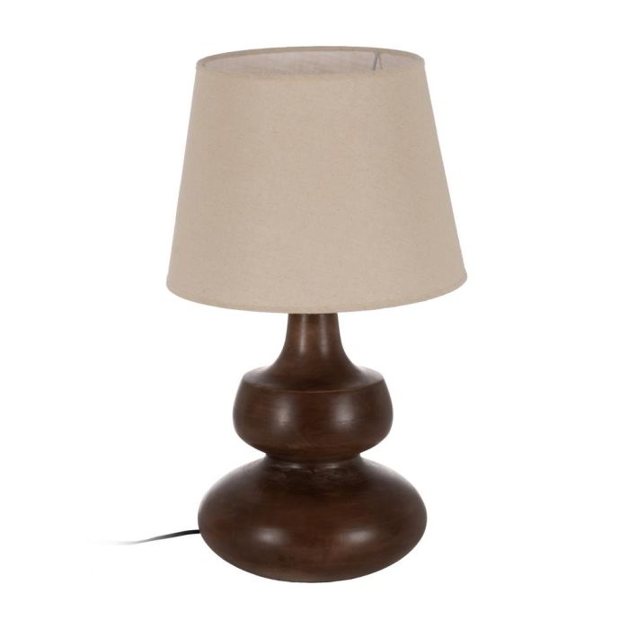 Base Lámpara Mesa Marrón Madera de Mango 25 X 25 X 30 cm