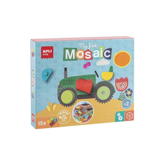 Mosaico Apli Kids 15 Piezas Bloques Madera My First Wooden Mosaic