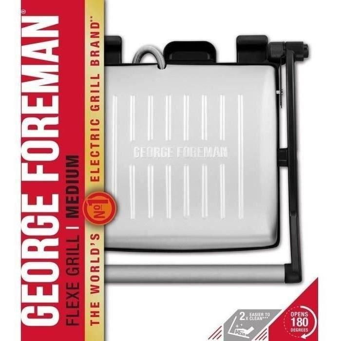 Flexe Grill 180 ° George Foreman 26250-56 - 2 en 1 Grill y Plancha - 1800W - Diseño premium Acero inoxidable - Almacenamiento práctico 5