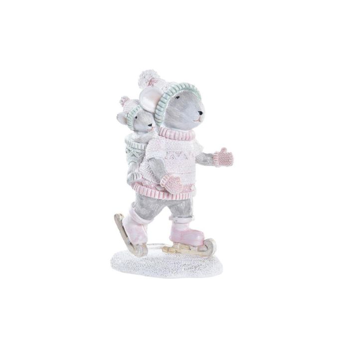 Figura Navidad Fantasia DKD Home Decor Rosa Gris 5 x 11 x 7 cm Figura Navidad Fantasia DKD Home Decor Rosa Gris 5 x 11 x 7 cm