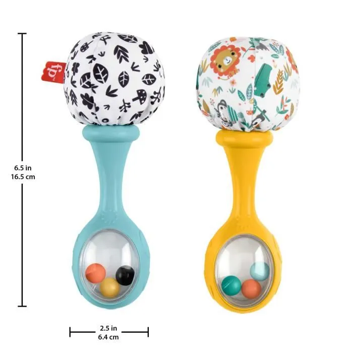 Fisher-Price Maracas Divertidas Estampados Llamativos para Estimular los Sentidos - Desde 1 Mes 2