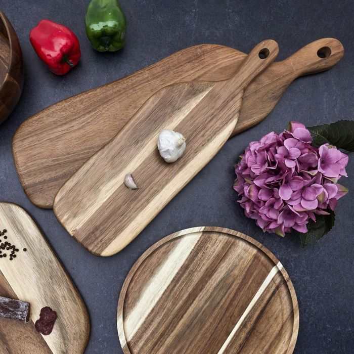 Home Deco Factory Tabla Servir Madera Acacia Cocktail 50x15x1.5 cm 3
