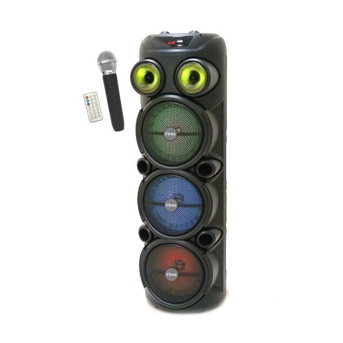 Inovalley KA129-XXL Altavoz Karaoke Luminoso 1000W, Bluetooth V5.0, 90cm, 3x 8'' Altavoces, Micrófono Inalámbrico