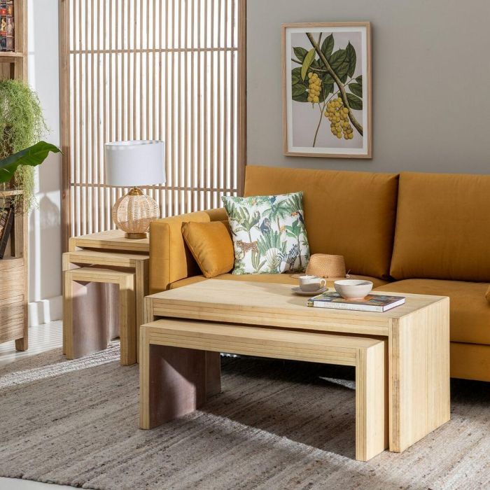 Mesa de Centro 110 x 55 x 50 cm Madera 2 Unidades 6 Mesa de Centro 110 x 55 x 50 cm Madera 2 Unidades 6