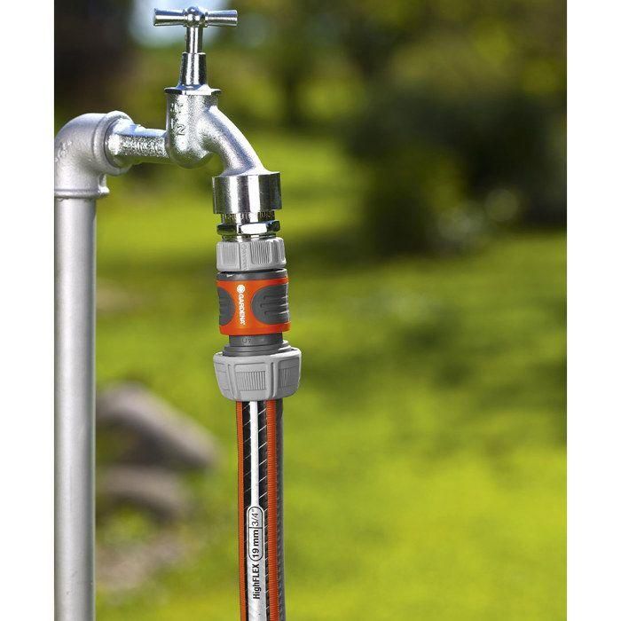 Gardena Conector rápido manguera 3/4", polipropileno, anti UV, anti hielo, gris/naranja 2