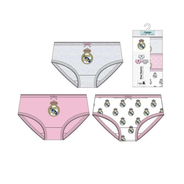 Cerdá T06/08 Pack 3 Braguitas Real Madrid Single Jersey Niña de 6 a 8 Años Multicolor