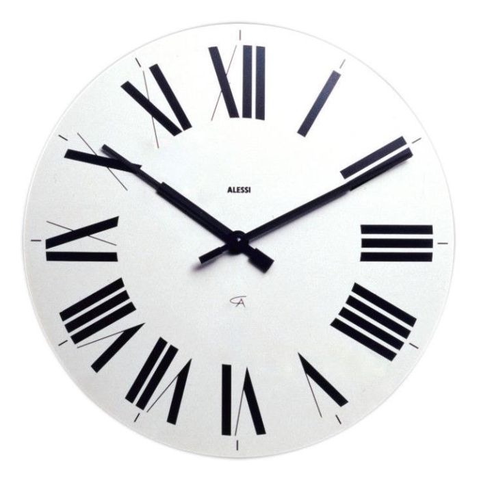 Alessi Reloj de Pared FIRENZE en ABS Blanco con Números Romanos