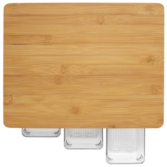 Cook Concept Tabla Cortar con 3 Cajones de Bambú y Plástico para Cocina Medidas 32x25 cm 5