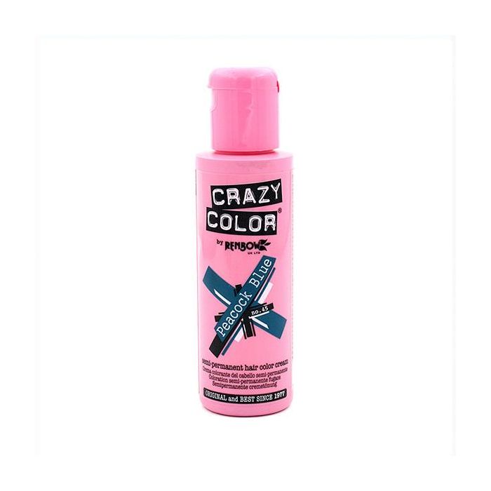 Crazy Color Tinte Semi-Permanente 45 Peacock Blue 100 Ml para Cabello Decolorado Crazy Color Tinte Semi-Permanente 45 Peacock Blue 100 Ml para Cabello Decolorado
