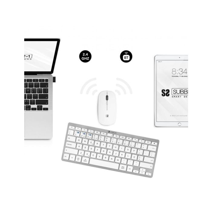 Subblim Combo Multidispositivo Compacto Silver - Teclado y Ratón Inalámbricos Bluetooth 5.2, Receptor USB 2.4G, SUBKBC-OCO015 1 Subblim Combo Multidispositivo Compacto Silver - Teclado y Ratón Inalámbricos Bluetooth 5.2, Receptor USB 2.4G, SUBKBC-OCO015 1