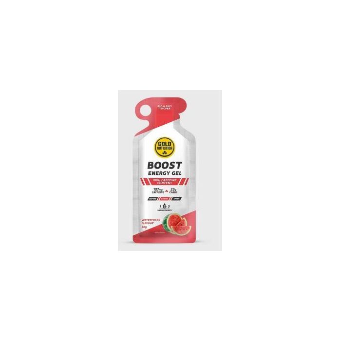 Boost Energy Gel Sandía 16 Geles con Cafeína e Hidratos de Carbono para Resistencia y Liberación Rápida