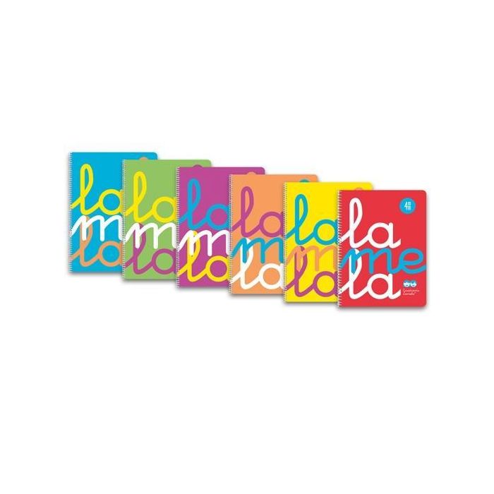 Lamela Cuaderno Espiral Folio 90g Cuadrovía 4mm Tapa PP (Paquete de 6 Unidades) Colores Surtidos (6 Unidades)