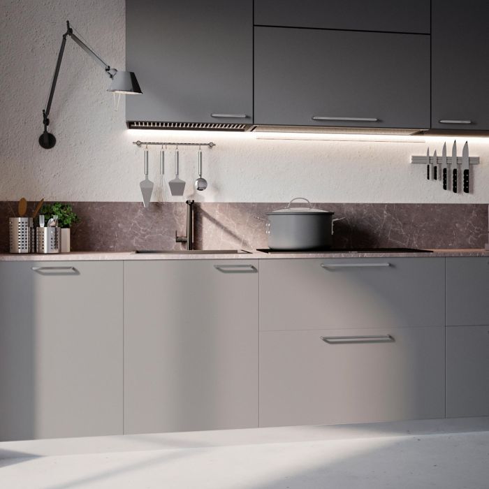 Emuca Lote de 20 tiradores para mueble Zagreb, L236mm, intereje 224mm, Zamak, Níquel satinado 4 Emuca Lote de 20 tiradores para mueble Zagreb, L236mm, intereje 224mm, Zamak, Níquel satinado 4