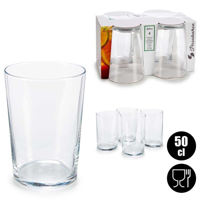 Pasabahce Set 4 Vasos Bistro Maxi 510 cc Transparente Vidrio 22.6x12.5x16.5 cm (Set de 6) 3