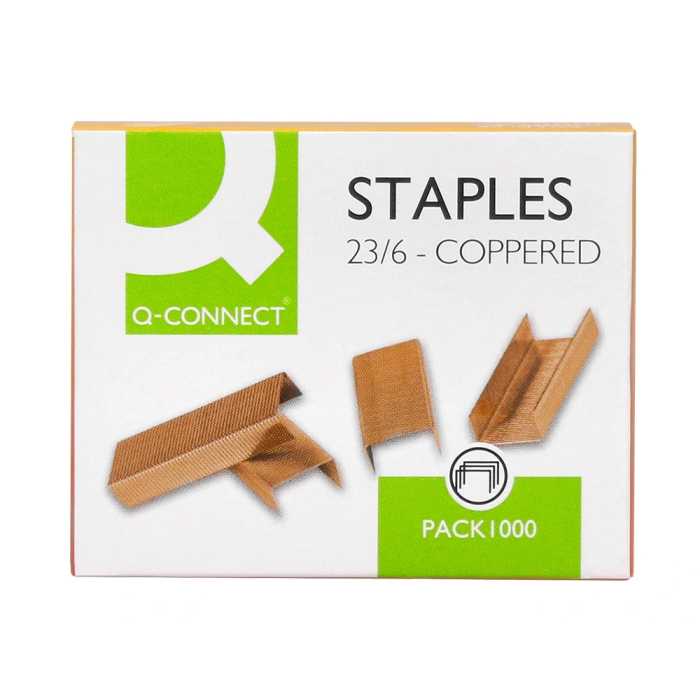 Q-connect Grapas Nº 23/6 Cobreadas Caja de 1000 Unidades 1