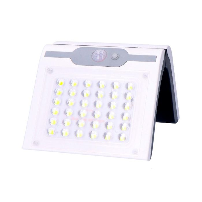 Aplique solar 2w 220lm 6.500k con sensor color blanco edm 1