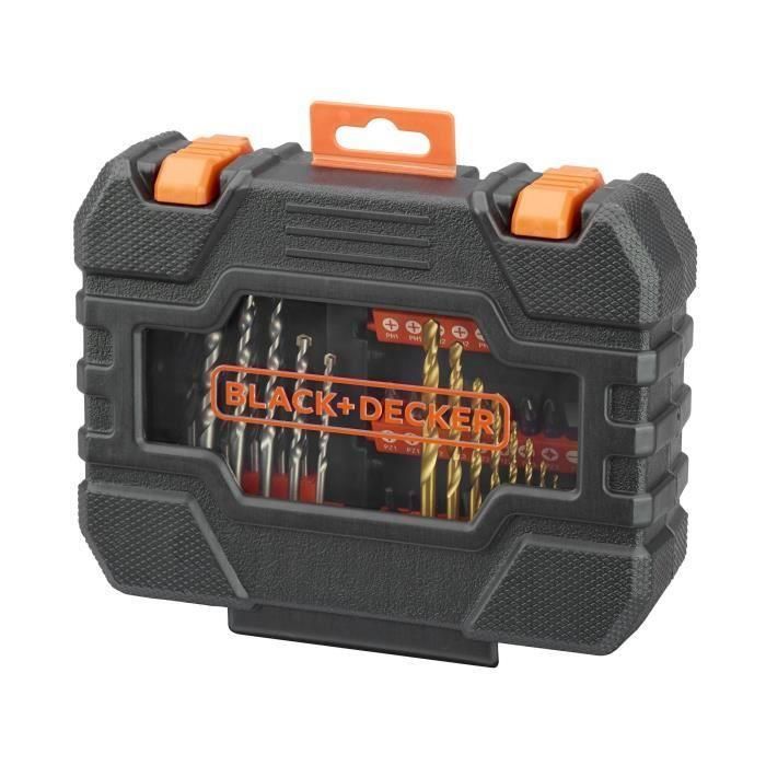 Black + Decker A7232 Set 50 Accesorios de Taladrado y Atornillado con Brocas de Madera, Hormigón, HSS-Tin y Puntas de Destornillador 4 Black + Decker A7232 Set 50 Accesorios de Taladrado y Atornillado con Brocas de Madera, Hormigón, HSS-Tin y Puntas de Destornillador 4