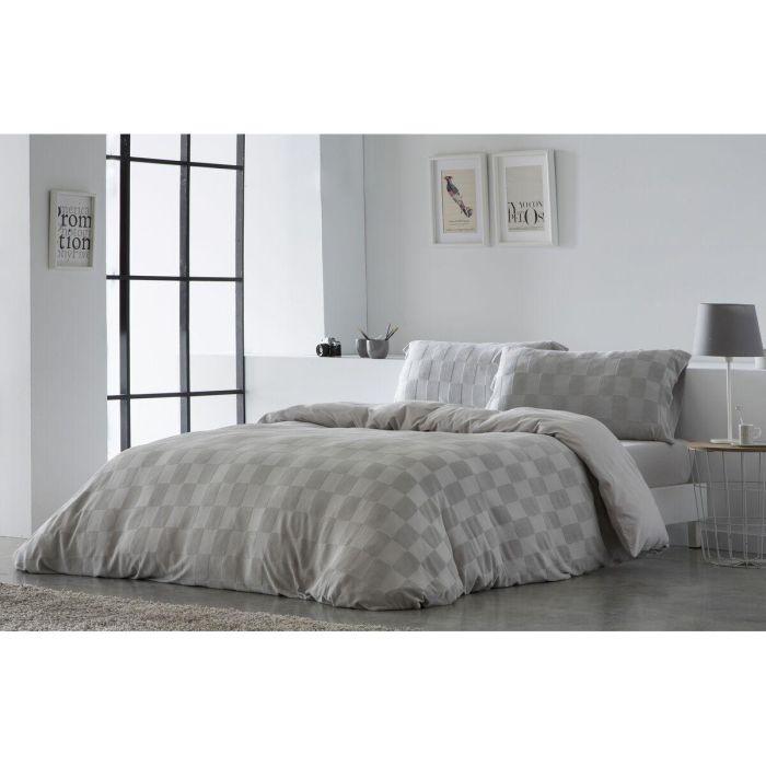 Funda Nórdica Naturals ELBA Gris claro Cama de 150 (240 x 220 cm) 7