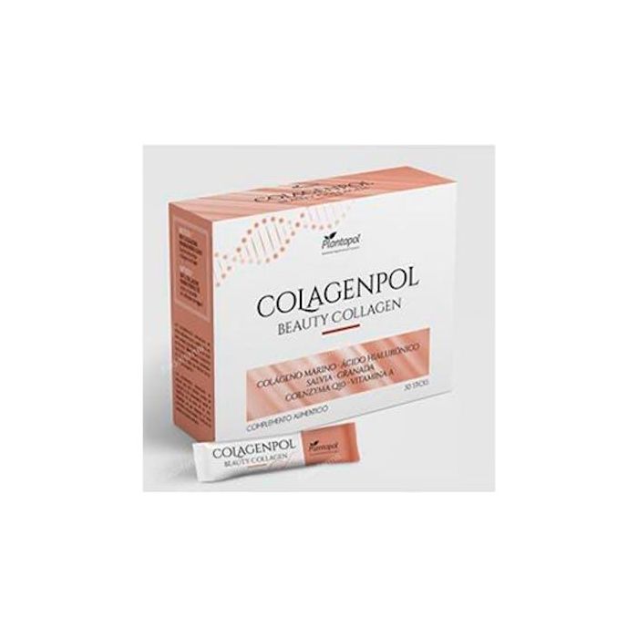 Colagenpol Beauty Collagen 30 Sticks - Complemento alimenticio con Naticol, Ácido hialurónico, Granada y Vitamina A para la piel