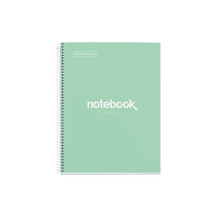Bloc Miquelrius Emotions Notebook 1 Micro.Tapa Extra A4 80H 90G Cuadric.5X5 Menta (Set de 5)
