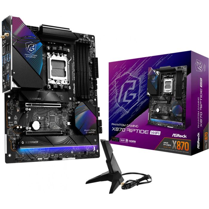ASRock PLACA X870 RIPTIDE WiFi, Socket AM5, AMD X870, DDR5 hasta 256GB, WIFI7+BT, ATX - 90-MXBPP0-A0UAYZ 0 ASRock PLACA X870 RIPTIDE WiFi, Socket AM5, AMD X870, DDR5 hasta 256GB, WIFI7+BT, ATX - 90-MXBPP0-A0UAYZ 0