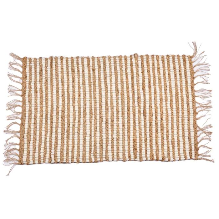Alfombra Natural Blanca Doble Rayas 60 X 90 Cm Giftdecor (12 Unidades) 1 Alfombra Natural Blanca Doble Rayas 60 X 90 Cm Giftdecor (12 Unidades) 1