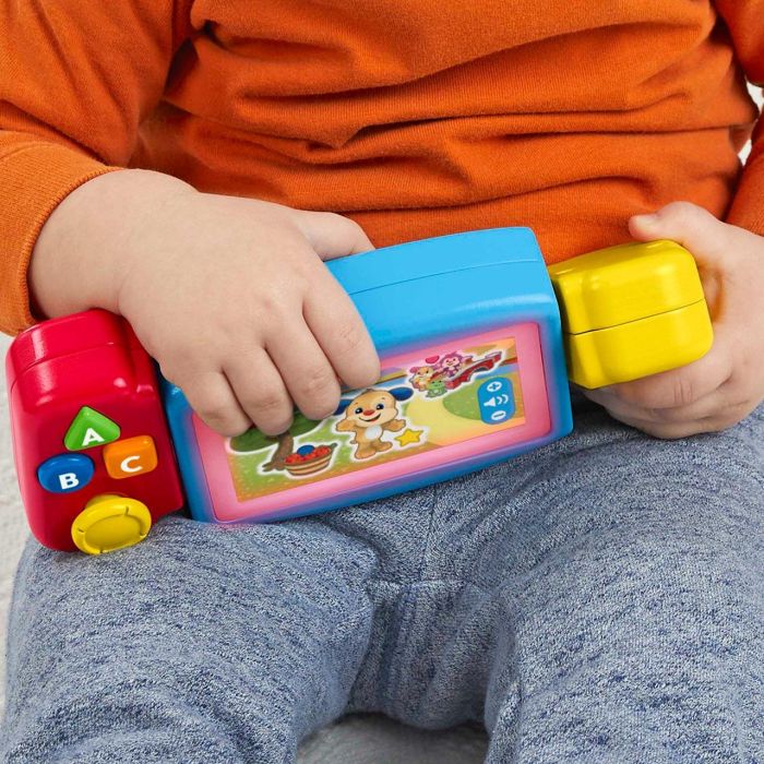 Fisher-Price HNL52 Videoconsola Gamer Gira y Aprende para Bebés con Luces, Música y Formas +9 meses 2