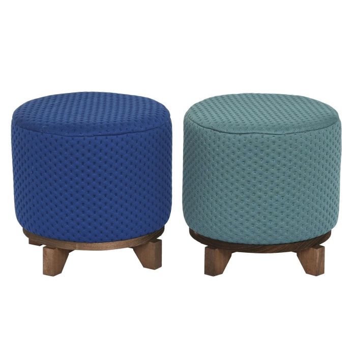 Reposapies Atlantico DKD Home Decor Viridian (Verde Azulado) Azul Marino 30 x 30 x 30 cm (2 Unidades)