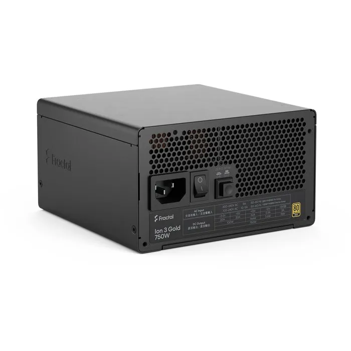 Fractal Design Ion 3 Gold 750W Fuente de Alimentación ATX12V 3.1 - 750W Negro, FDPIA3G750EU, Cable UE