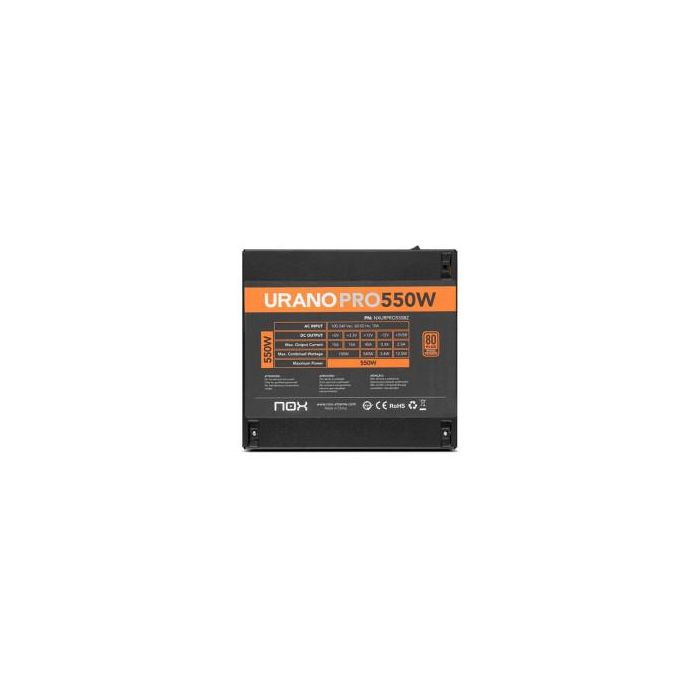 Nox NXURPRO550BZ Fuente de Alimentación Urano PRO 550W 80 Plus Bronze con Ventilador 120mm PWM y Cables Planos 3
