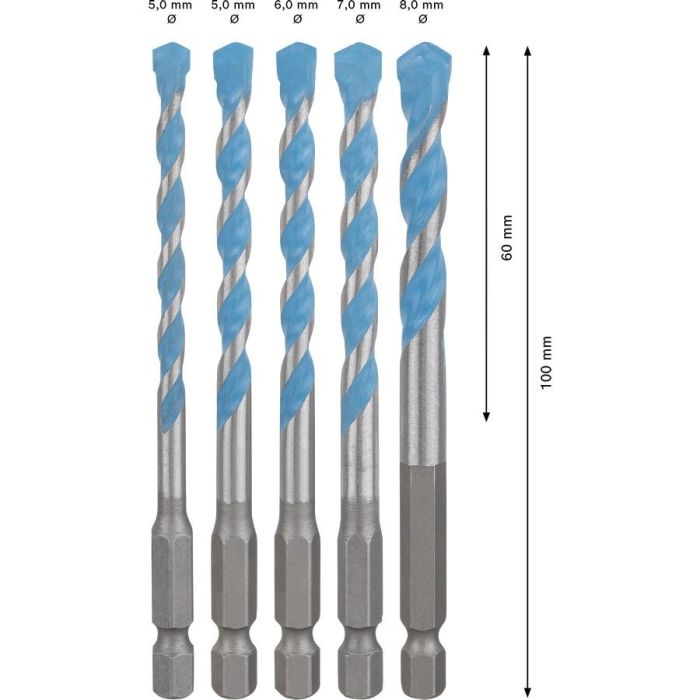 Bosch HEX-9 MC Bohrer-Set. 5tlg 5.5/6/7/8 2 Bosch HEX-9 MC Bohrer-Set. 5tlg 5.5/6/7/8 2