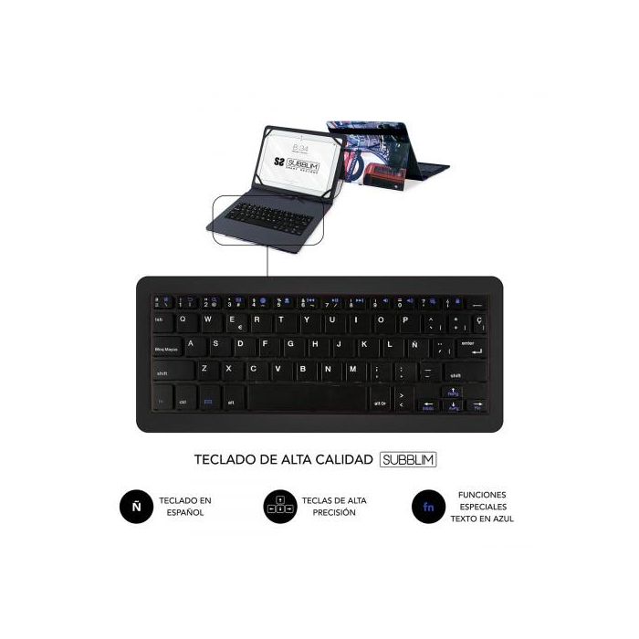 SUBBLIM Funda con Teclado Micro USB - USB C KEYTAB USB 10,1" England 3 SUBBLIM Funda con Teclado Micro USB - USB C KEYTAB USB 10,1" England 3